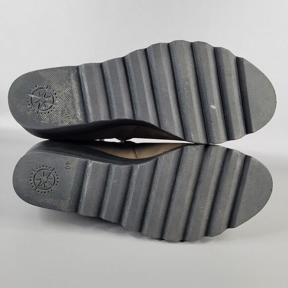 Bussola Womens Chelsea Ankle Boots Round Toe Leather Silk Nubuck Stone 40 / 9 US - Picture 9 of 11